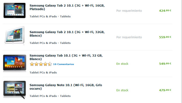 Variedades de Samsung Galaxy Tab outlet