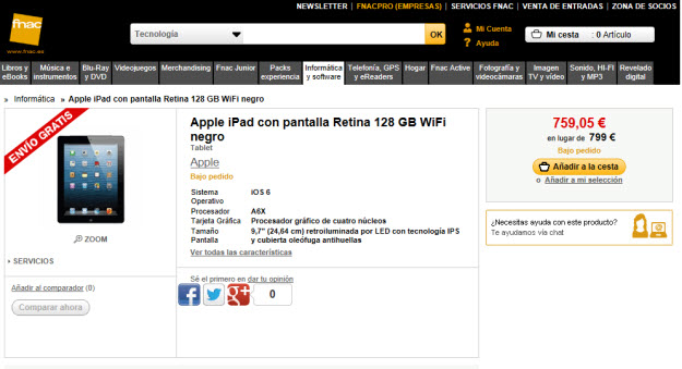 Comprar Apple iPad Retina 128 GB