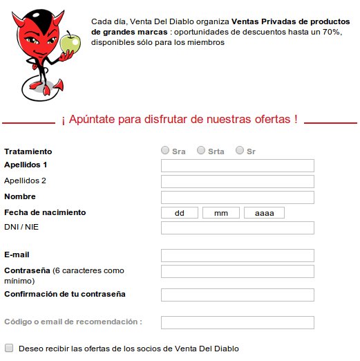 Outlet tablets y smartphones Venta del Diablo: regístrate gratis