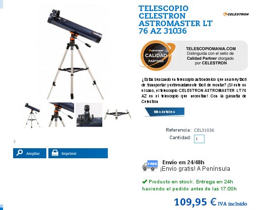 Telescopios astronómicos baratos